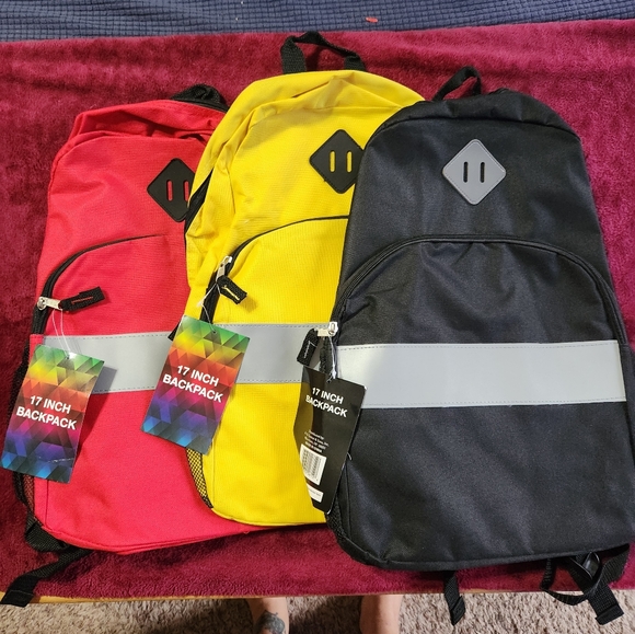Vibrant Kids Backpack Trio - Red, Yellow, and Black - Picture 1 of 9
